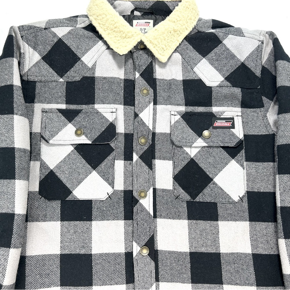 Dickies Flannel Shirt Jacket W/Sherpa Collar Size Small (34-36) Men's - Picture 2 of 9